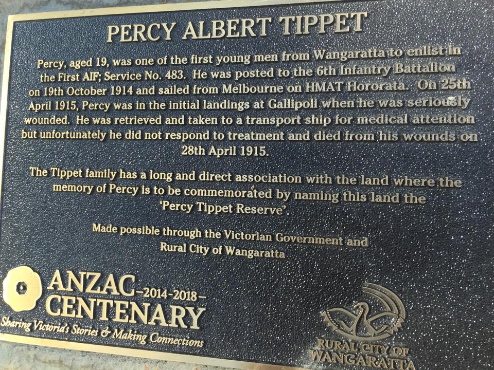 Tippet plaque kindly photographed by Keith Leslie